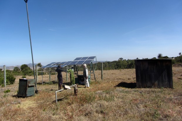 The borehole with solar panels